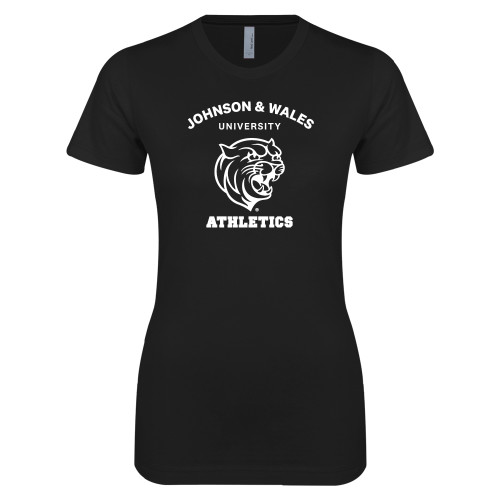  Next Level Womens Black Boyfriend Tee - Johnson Wales Athletics