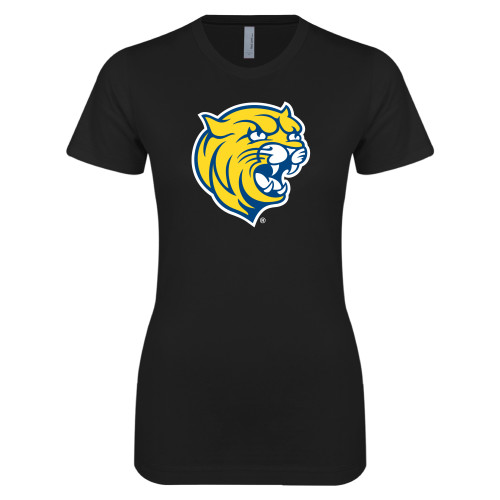 Next Level Womens Black Boyfriend Tee - Cat Head