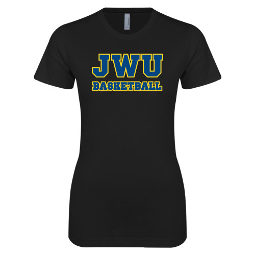  Next Level Womens Black Boyfriend Tee - JWU Basketball