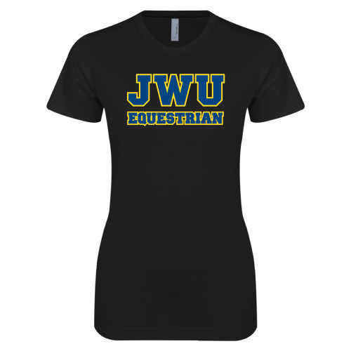  Next Level Womens Black Boyfriend Tee - JWU Equestrian