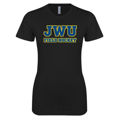  Next Level Womens Black Boyfriend Tee - JWU Field Hockey