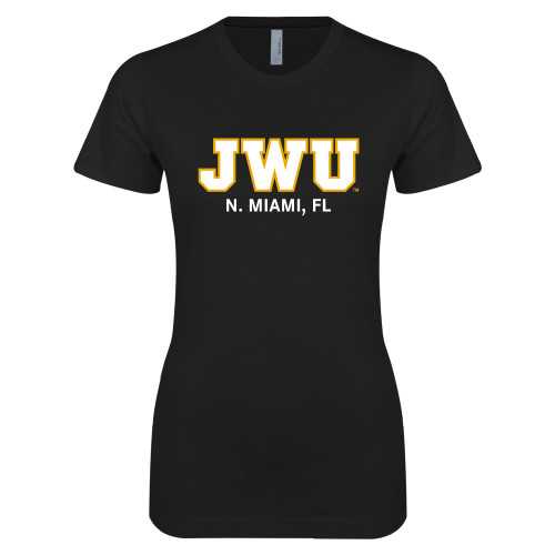  Next Level Womens Black Boyfriend Tee - N. Miami