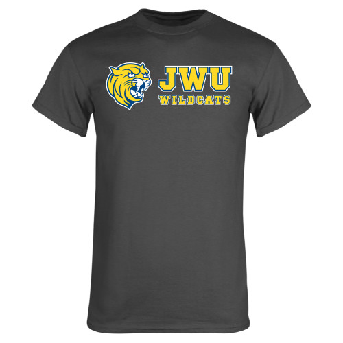  Charcoal T Shirt - JWU Wildcats with Cat Head