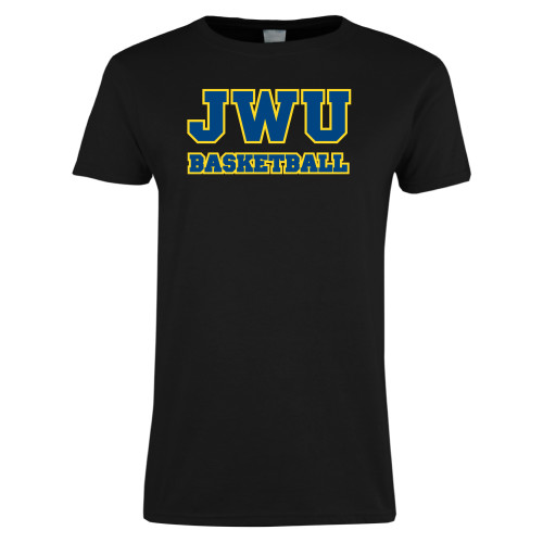  Womens Black Short Sleeve Tee - JWU Basketball
