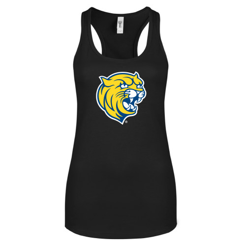 Next Level Womens Black Racerback Tank  - Cat Head