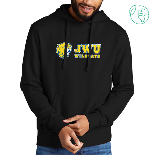  Allmade Black Organic French Terry Pullover Hoodie - JWU Wildcats with Cat Head