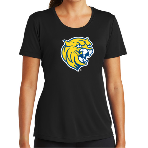  Womens Black Performance Tee - Cat Head