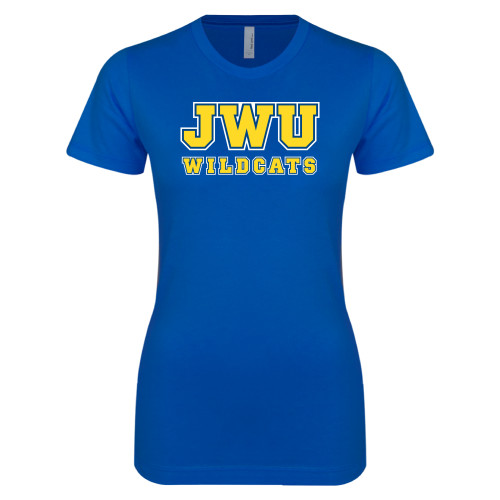  Next Level Womens Royal Boyfriend Tee - JWU Wildcats Arch