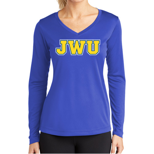  Womens Royal Performance Long Sleeve V Neck Shirt - JWU