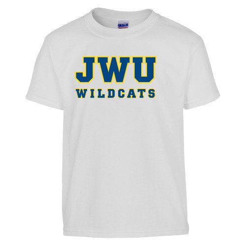  Youth White T Shirt - JWU Wildcats Arch