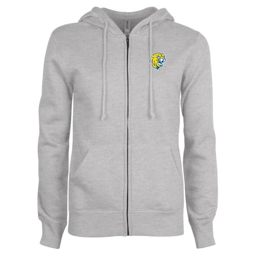  ENZA Womens Grey Fleece Full Zip Hoodie - Cat Head