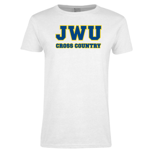  Womens White Short Sleeve Tee - JWU Cross Country