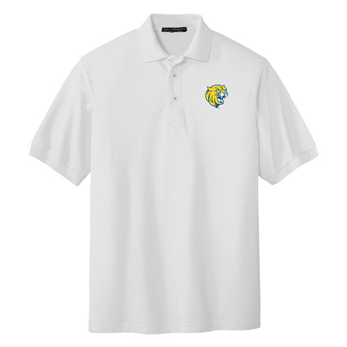 White Silk Touch Polo - Cat Head
