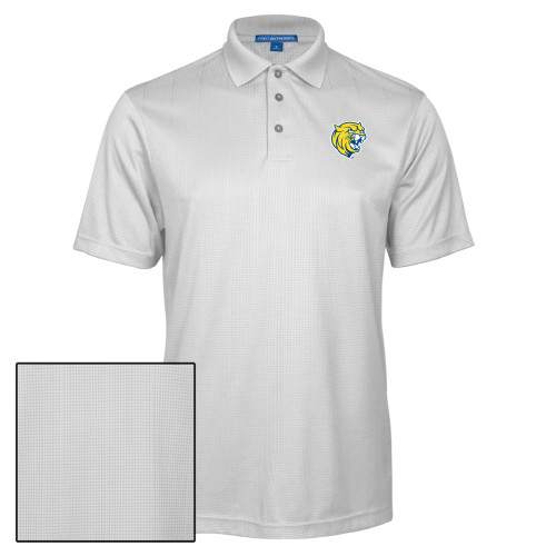  White Performance Fine Jacquard Polo - Cat Head
