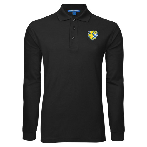  Black Long Sleeve Polo - Cat Head