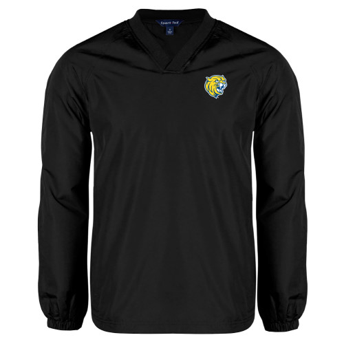  Black V Neck Raglan Windshirt - Cat Head