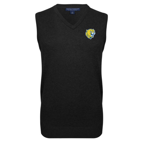  Black VNeck Sweater Vest - Cat Head