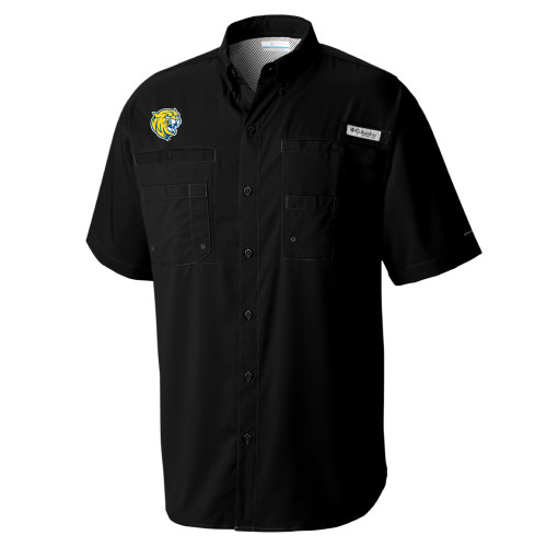  Columbia Black Tamiami Performance Short Sleeve Shirt - Cat Head