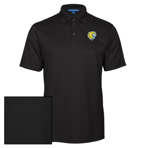  Black Performance Fine Jacquard Polo - Cat Head