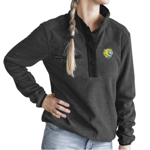  DRI DUCK Womens Charcoal Aspen Fleece Pullover - Cat Head