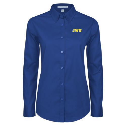  Womens Royal Twill Button Down Long Sleeve  - JWU