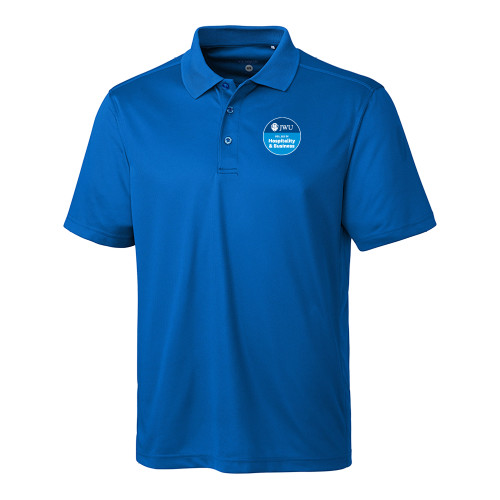  C&B Royal Blue Clique Ice Pique Polo - JWU College of Hospitality & Business Badge