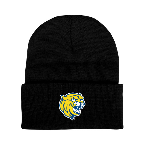  Black Knit Beanie w/Cuff - Cat Head