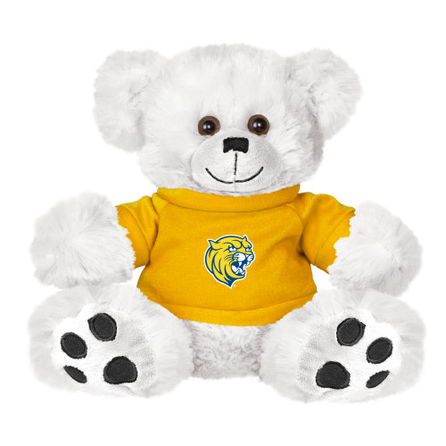  Plush Big Paw 8 1/2 inch White Bear w/Gold Shirt - Cat Head