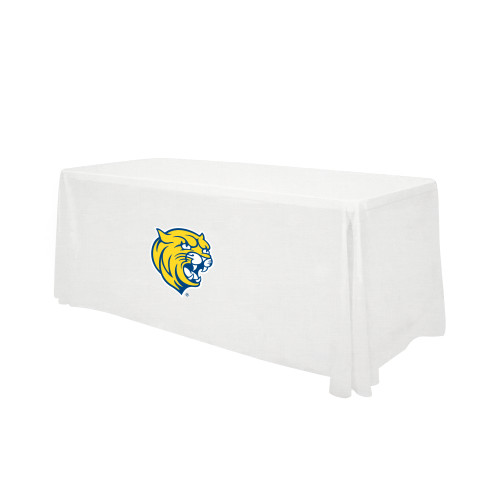  White 6 foot Table Throw - Cat Head