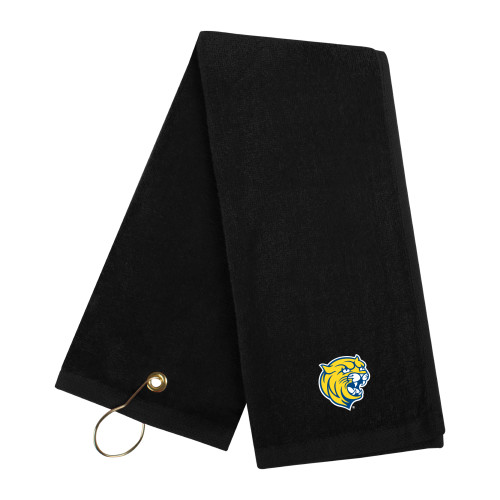  Black Golf Towel - Cat Head