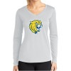 Thumbnail image for  Womens White Performance Long Sleeve V Neck Shirt