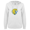 Thumbnail image for  ENZA Womens White V Notch Raw Edge Fleece Hoodie