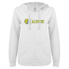 Thumbnail image for  ENZA Womens White V Notch Raw Edge Fleece Hoodie