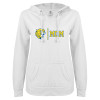 Thumbnail image for  ENZA Womens White V Notch Raw Edge Fleece Hoodie