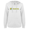 Thumbnail image for  ENZA Womens White V Notch Raw Edge Fleece Hoodie