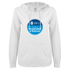 Thumbnail image for  ENZA Womens White V Notch Raw Edge Fleece Hoodie