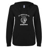 Thumbnail image for  ENZA Womens Black V Notch Raw Edge Fleece Hoodie