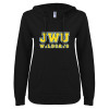 Thumbnail image for  ENZA Womens Black V Notch Raw Edge Fleece Hoodie