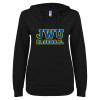 Thumbnail image for  ENZA Womens Black V Notch Raw Edge Fleece Hoodie