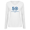Thumbnail image for  Womens White Long Sleeve V Neck Tee
