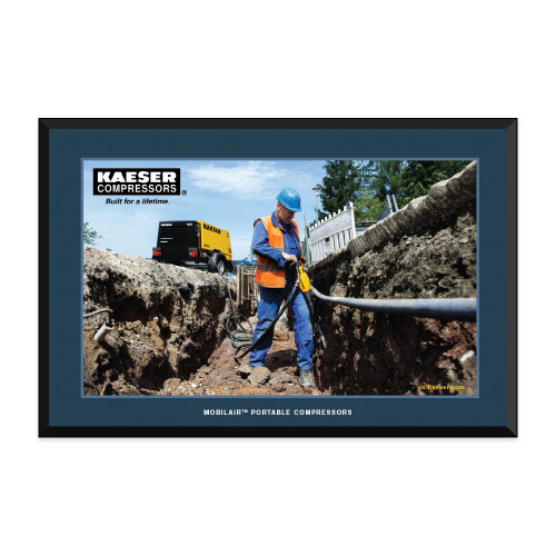 24 x 36 Poster Mounted to Foam Core-Mobilair M58 Man-in-trench-using tool