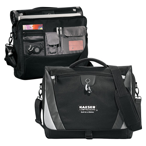 Black/Grey Slope Computer Messenger Bag-Kaeser w tagline