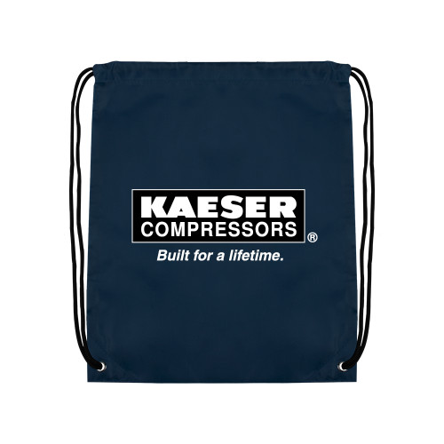 Navy Drawstring Backpack-Kaeser w tagline