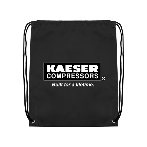 Black Drawstring Backpack-Kaeser w tagline