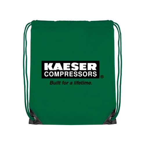 Kelly Green Drawstring Backpack-Kaeser w tagline