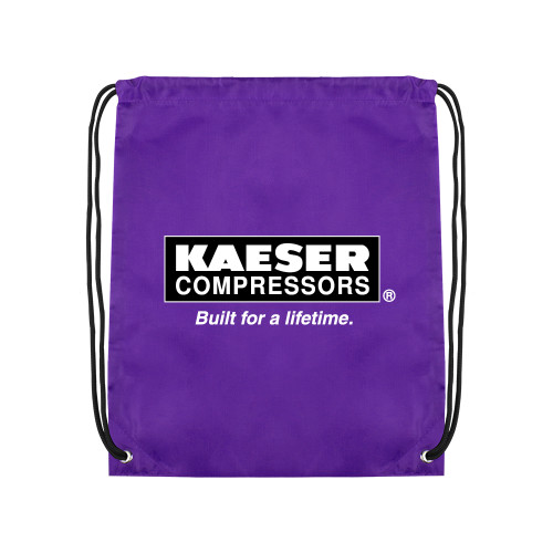 Purple Drawstring Backpack-Kaeser w tagline