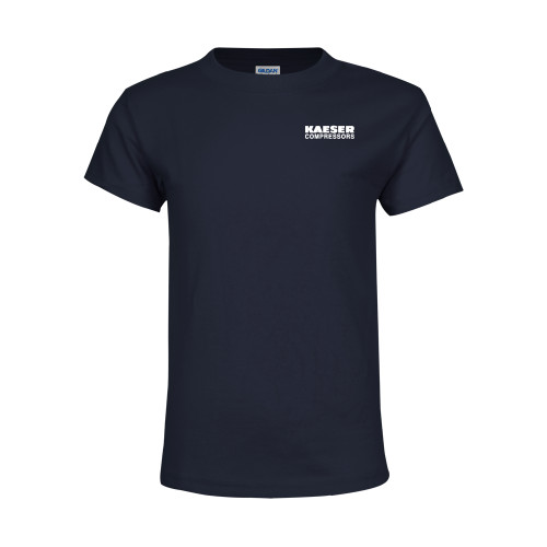 Youth Navy T Shirt-Kaeser w tagline