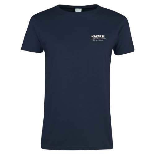 Womens Short Sleeve Navy Tee-Kaeser w tagline