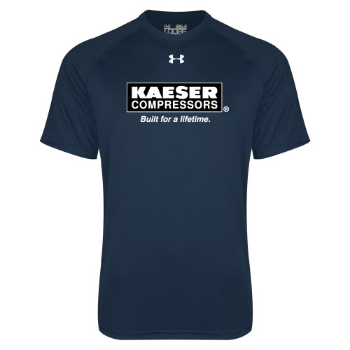 Under Armour Navy Tech Tee-Kaeser w tagline