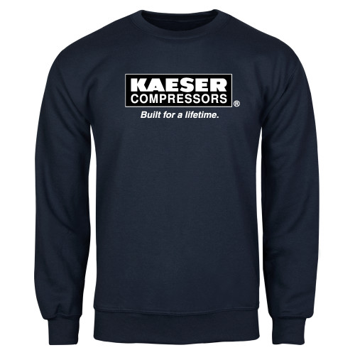 Navy Fleece Crew-Kaeser w tagline